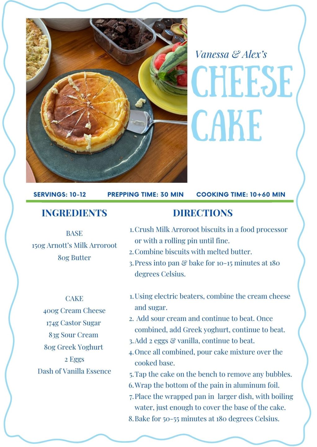 Cheese Cake Recipe from ANR’s Christmas Family Day!!
